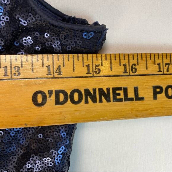 Lulus Shine Time Navy Blue Sequin Dress Sexy Cocktail Evening Low Back Medium - Picture 4 of 10